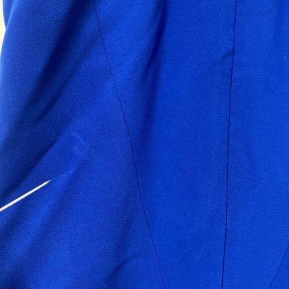 Theia Cobalt Smooth Mermaid Gown - Picture 13 of 14